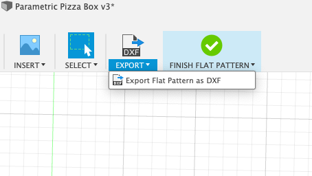 Export the flat pattern to dxf